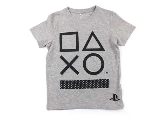 Name It t-shirt grey melange med print